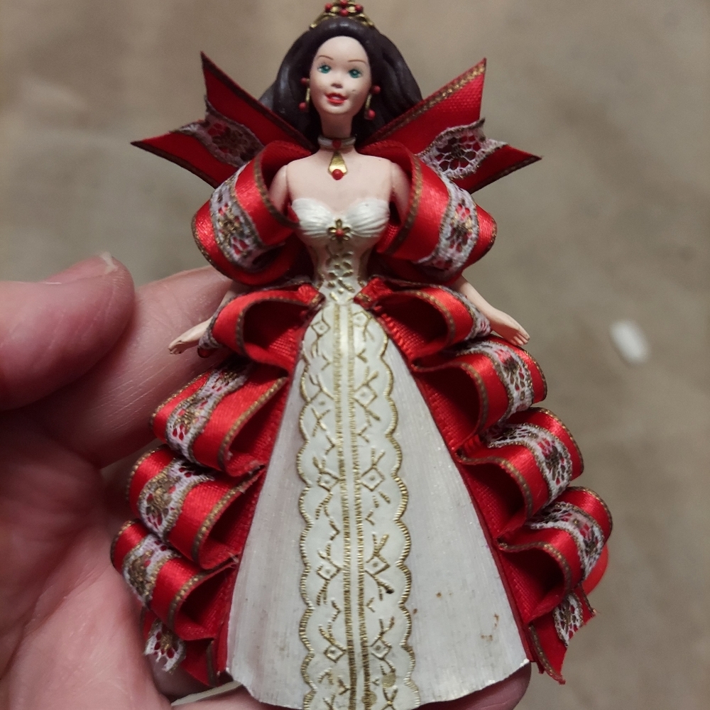 Three Vintage Barbie Christmas Ornaments